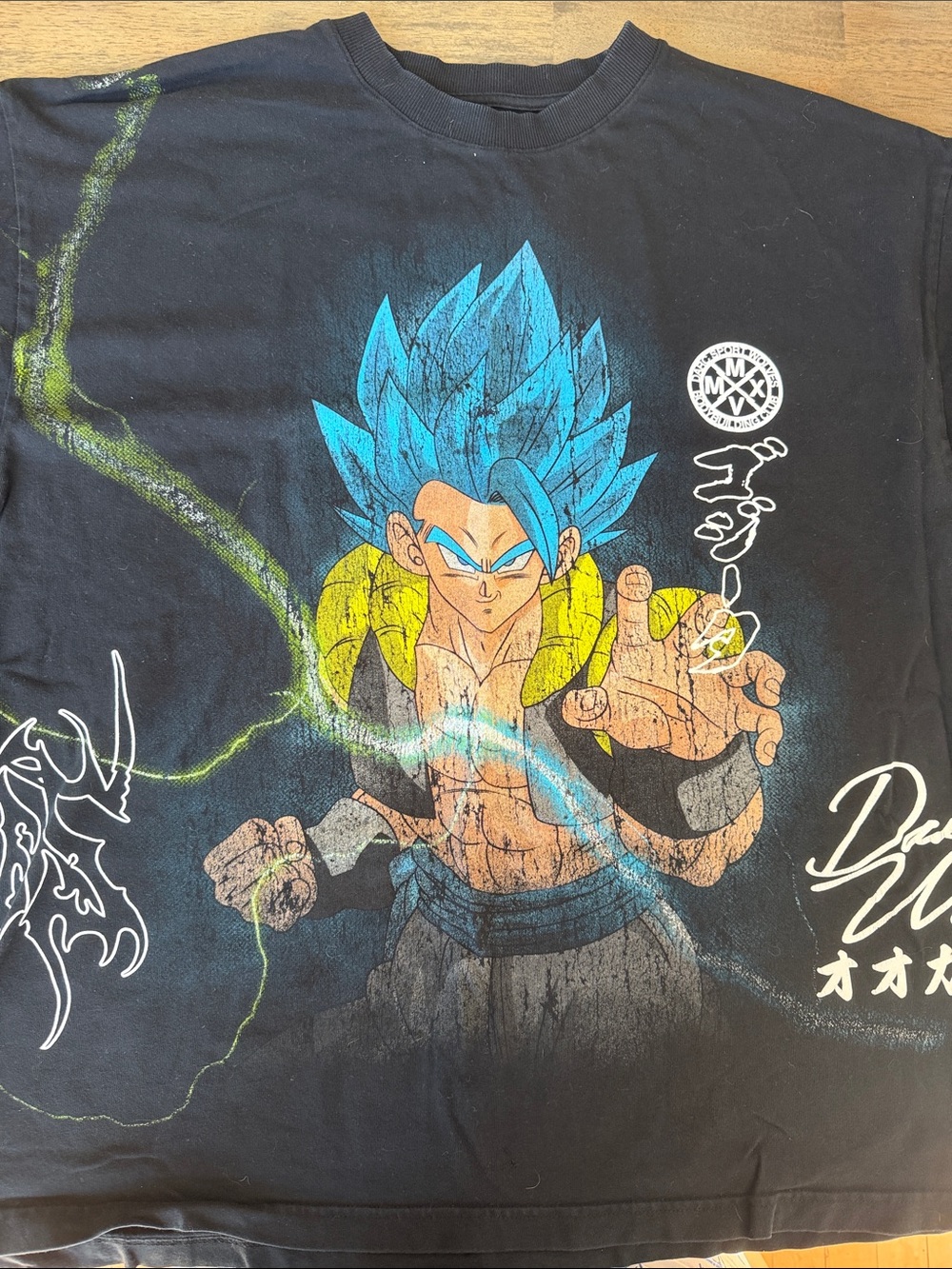 Darc Sports Blue Gogeta Super Saiyan oversized premium workout tee (Like New)